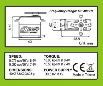 Xpert Servo High-Voltage Standard SI4401-HV 8,4V Torque 18,80 Kg-cm, Speed 0,079 sec/60°