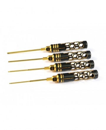 ARROWMAX AM-410993-BG Allen Wrench Set 1.5, 2.0, 2.5 & 3.0 X 100mm - 4-Teilig. Black Golden
