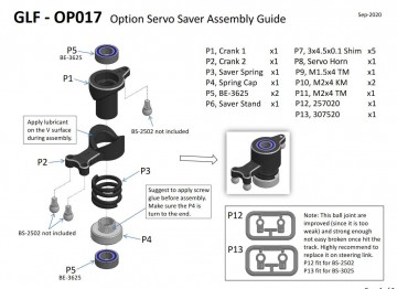 Glr 017 glr aluminum servo saver set a1151b1