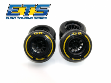 Ride F1 Rear Rubber Slick Tires GR Compound 61mm Preglued Asphalt (2pcs)